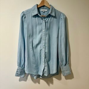 Current Air Anthropologie Puff Sleeve XS Button Down